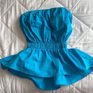 Strapless Blue Top
